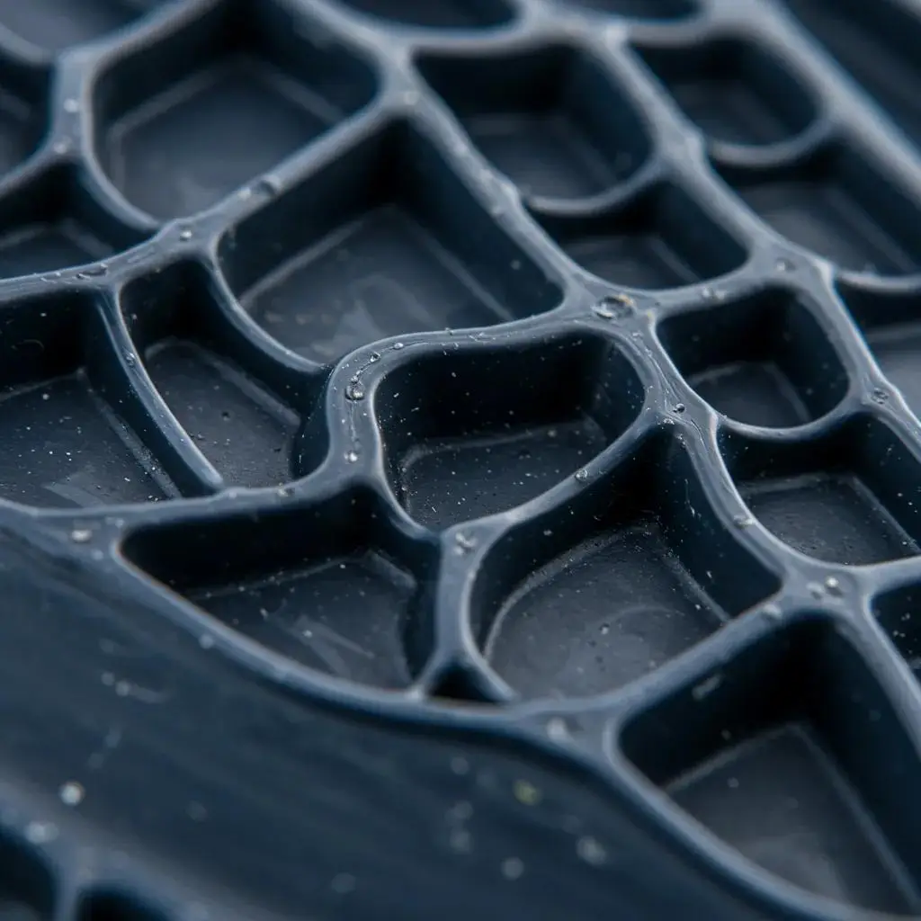 Detailed view of a plastic component exhibiting flow lines and surface imperfections, highlighting the challenges in quality control